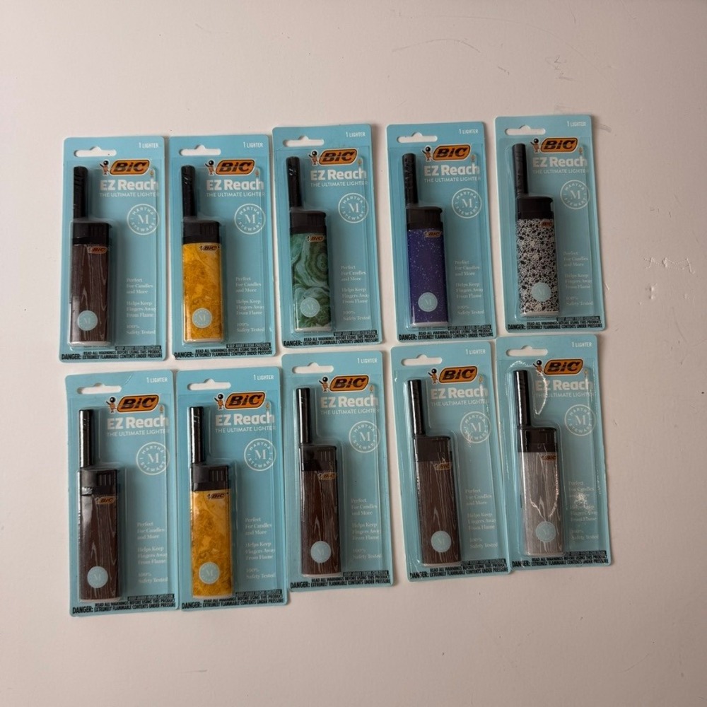 BIC EZ Reach Lighters Martha Stewart Edition 10 Pack Multi Design LREZP1MS